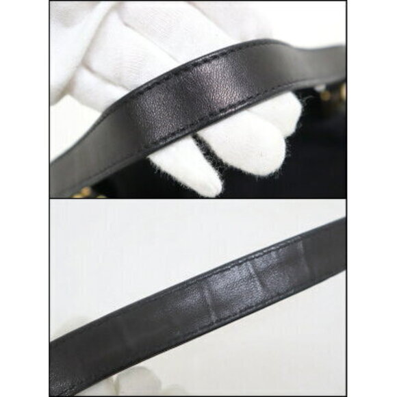 FENDI Mamma Bucket Shoulder Bag Suede Leather Black Red - Picture 7 of 7